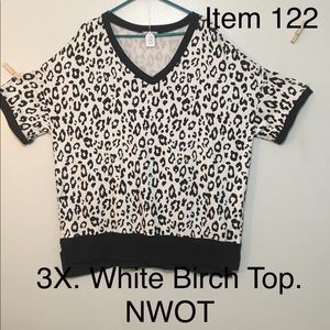 3X. White Birch Top   NWOT. Item#122